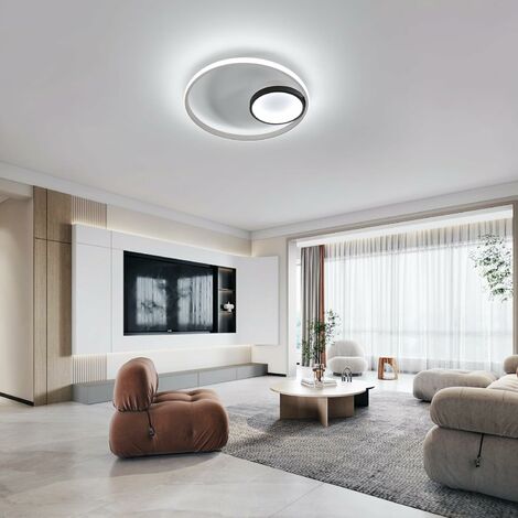 Luz de techo LED, Lámpara de techo 50W 4000lm, Moderna Luz de techo LED  Blanco 6000K para Dormitorio Salón Pasillo Oficina Baño Cocina [Clase  Energética E].