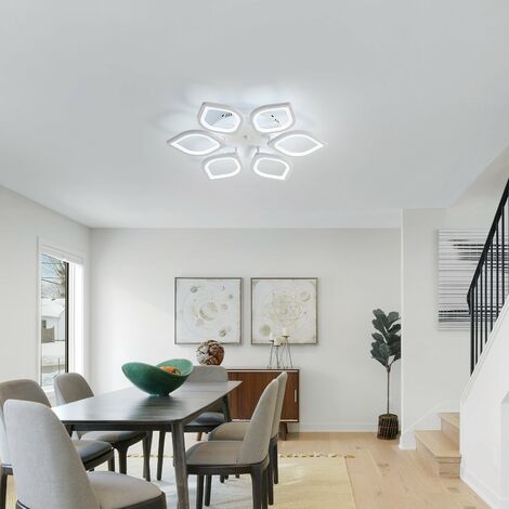 Lámpara de techo LED moderna con control remoto negro, regulable, lámparas  LED cuadradas rectangulares para sala de estar, dormitorio, cocina, loft