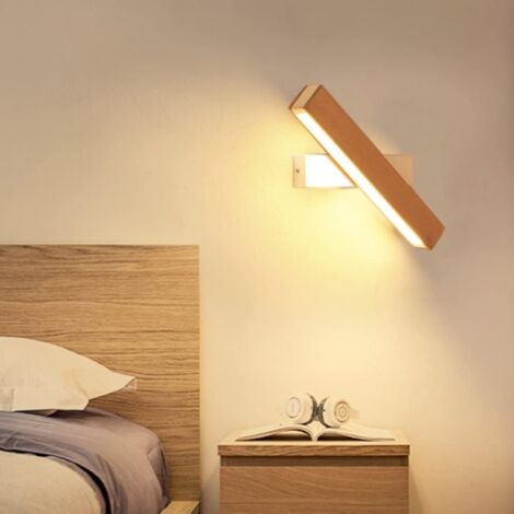 Aplique Pared Interior LED Blanco Lámpara de pared giratoria de 360° Moderna LED Apliques Pared, para Salon Dormitorio Sala Pasillo Escalera, Blanco Cálido 3000K