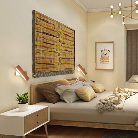 Aplique Pared Interior LED Blanco Lámpara de pared giratoria de 360° Moderna LED Apliques Pared, para Salon Dormitorio Sala Pasillo Escalera, Blanco Cálido 3000K