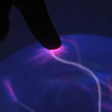 Luz de bola de plasma, lámpara de plasma mágica sensible al tacto y a la  voz, luz ambiental de decoración de rayos, luz nocturna 5 (azul)
