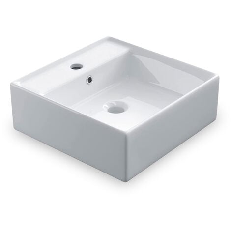 Lavabo suspendido o en encimera TWG201 en Solid Stone - blanco mate - 60 x  40 x 14