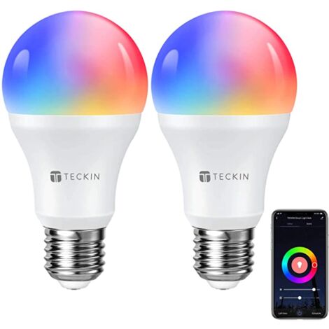 Smart Ampoule WIFI Lampe Intelligente RGBCW A60 9W Multicolore Dimmable Télécommande Contrôle à Distance via APP Gratuit Alexa et Google Home Pas Besoin de Hub 4 Lot, E27-9W IOS et Android 