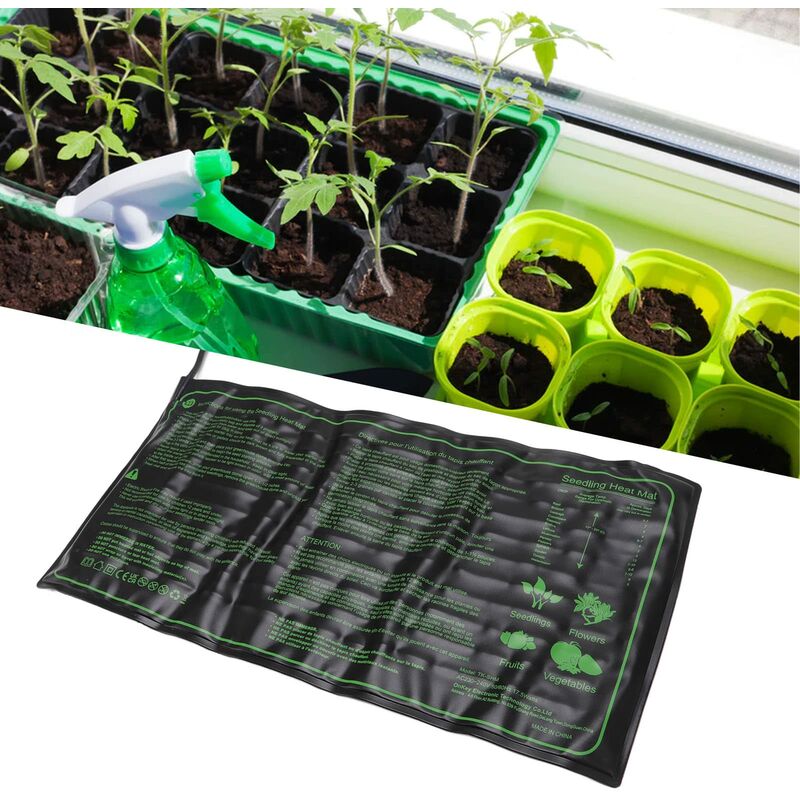Tapis chauffant thermique pour plantes reptile terrarium semis et  hydroponique 527x508mm 45W