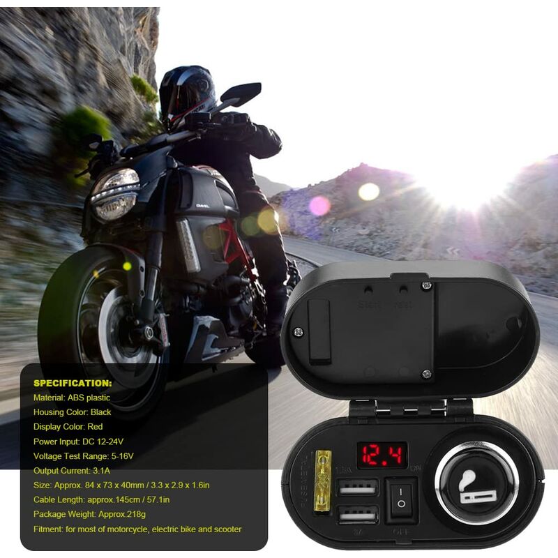 Chargeur Allume Cigare Oxford moto : , Câble USB de moto