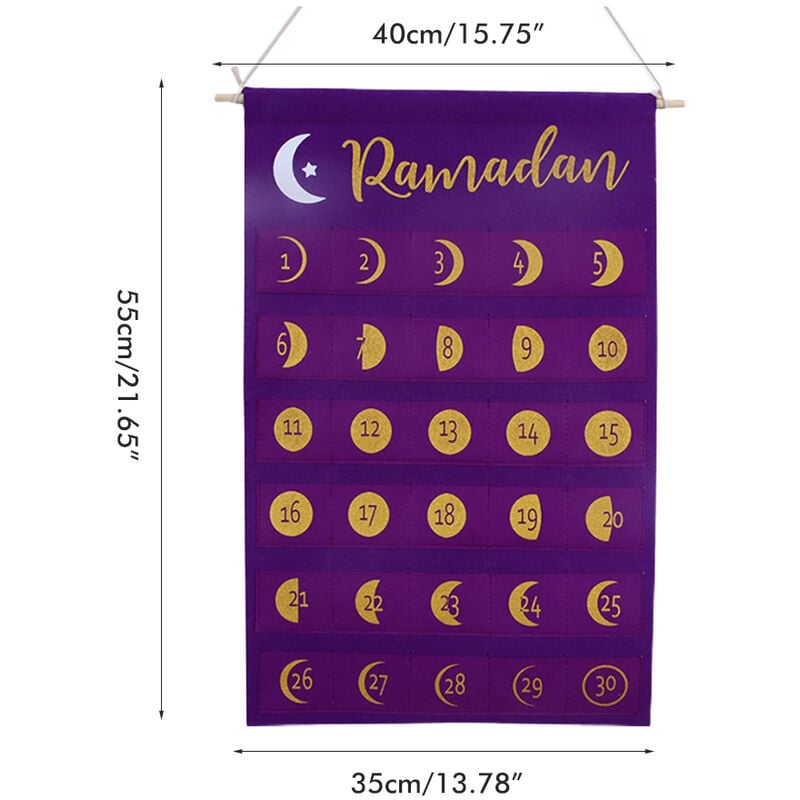 Lampe de calendrier de compte à rebours du Ramadan en bois, décoration Eid  Mubarak, calendrier de