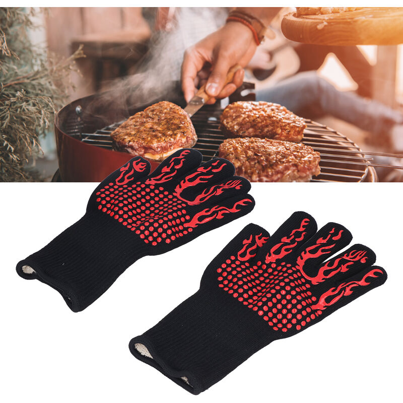 Gants résistants à la chaleur de 800 ℃ Gants ignifuges d'isolation lavables  pour le gril