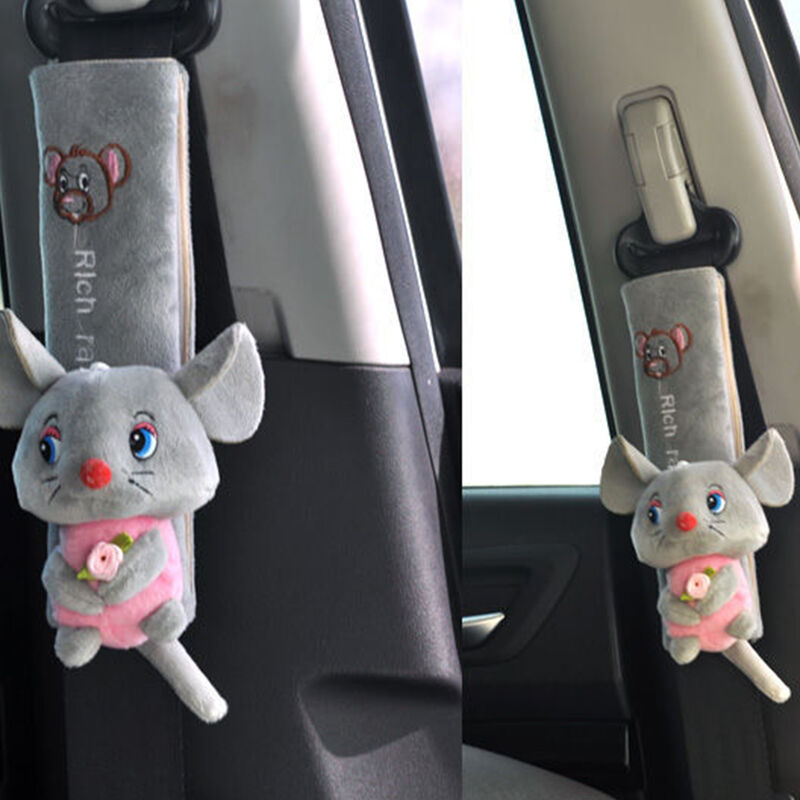 2 pièces ceinture de sécurité voiture couverture peluche ceinture de  sécurité coussinets d'épaule intérieur