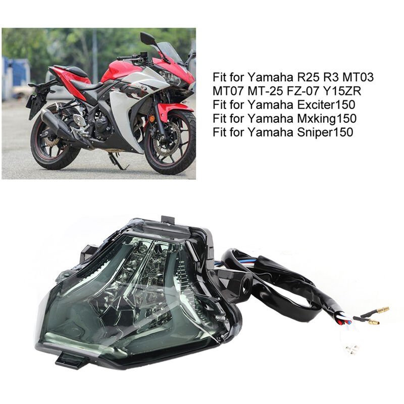 Ensemble de feu arrière arrière frein tourner lampe à LED adapté pour  Yamaha R25 R3 MT03