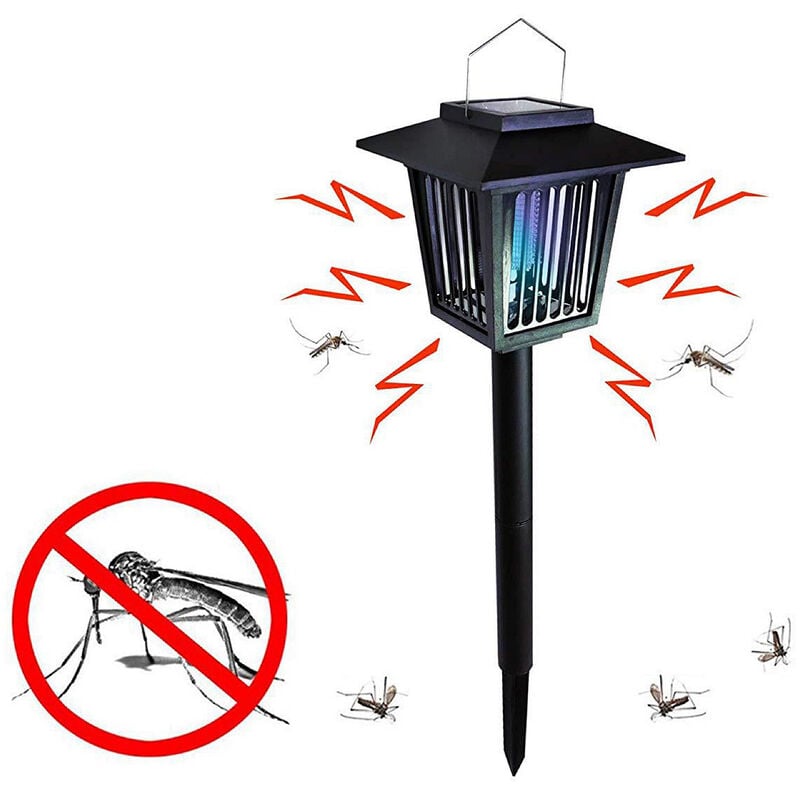 Lampe solaire anti-moustique LED Zapper Killer UV lampe insectes ravageurs  extérieur jardin pelouse paysage lumière