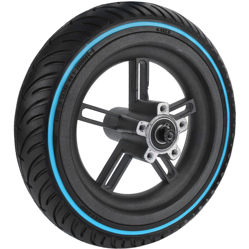 Ensemble de moyeu de pneu de roue arrière en alliage d'aluminium en  caoutchouc Pneu de roue arrière cellulaire pour Xiaomi M365 Pro 8.5in Scooter  électrique Bleu