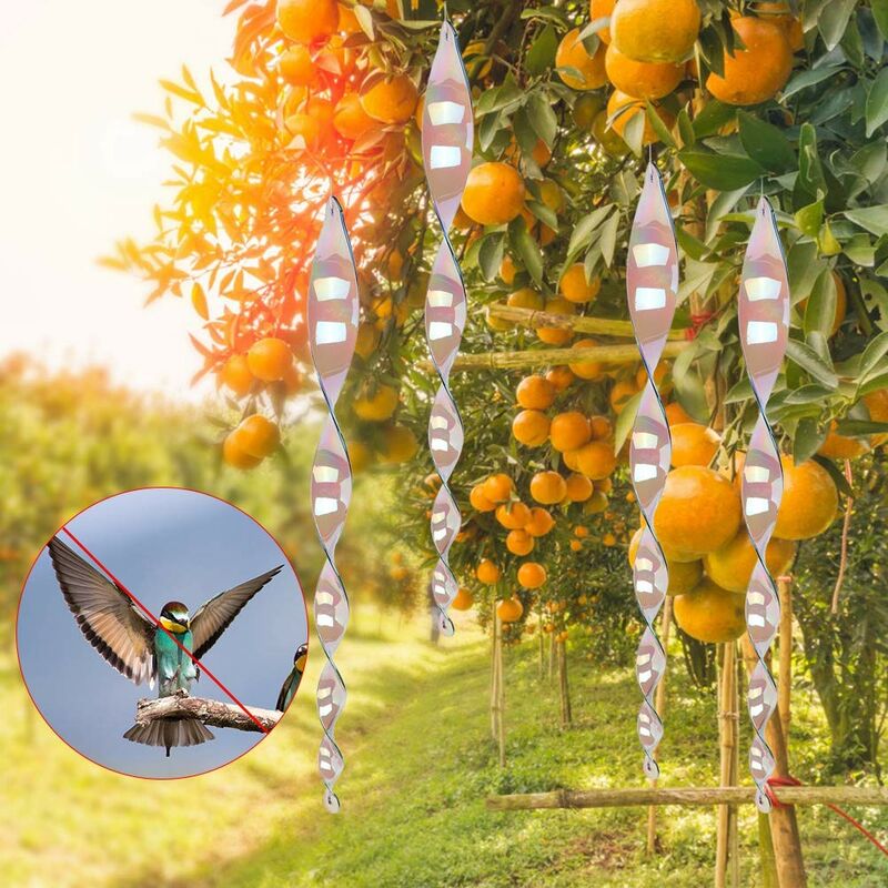 Répulsif À Oiseaux Réfléchissant, Répulsif À Oiseaux À 360 Degrés, Arbres  Fruitiers Pour La Maison, Le Jardin Et Le Balcon (Argent), 20 Paquets