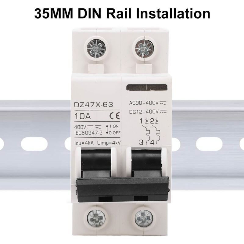 Disjoncteur miniature DC 20A 1000V 2P pour isolateur de système solaire PV,  montage sur rail DIN DZ47‑63Z C20 : : Auto et Moto