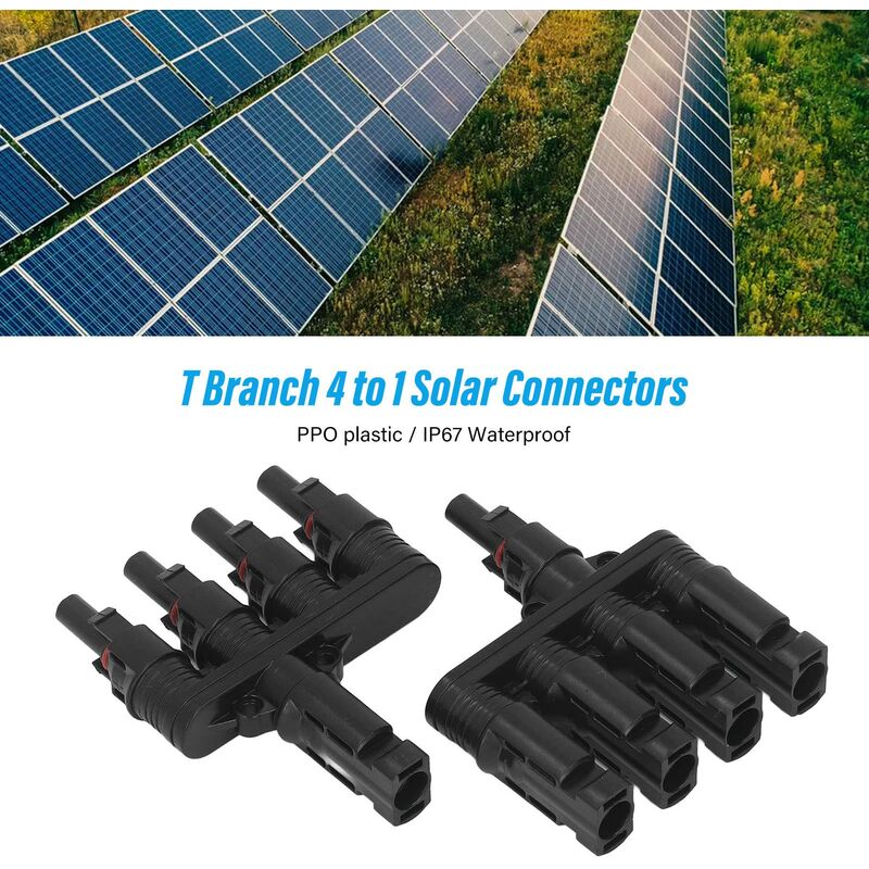 HUAZIZ 1 Paire Connecteurs de Branche Type Y (1 à 2) MMF/FFM Connecteur de  Panneau Solaire + 4 Paires Connecteur Solaire PV Photovoltaïque