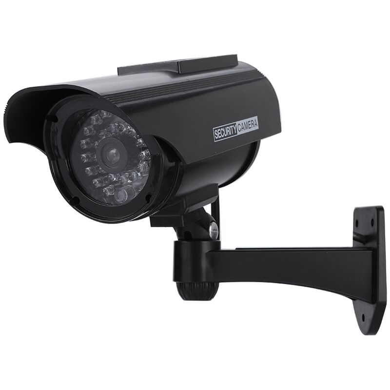 Fausse caméra de surveillance, lot de 2, clignotante, dissuader les  malveillants, pour l'intérieur et l'extérieur, noire