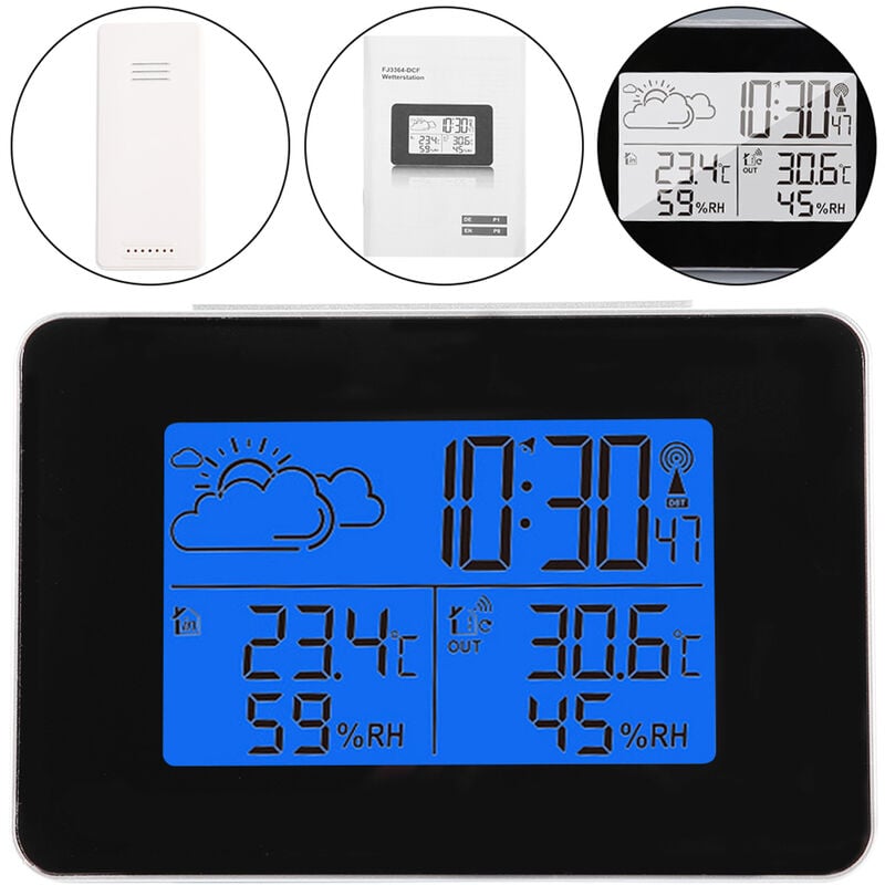 Eosnow Thermomètre intérieur extérieur 60m Transmission horloge fonction de  Projection prévision de la température hygromètre numérique