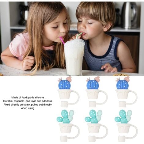 Ensemble de 6 pailles réutilisables en silicone -Siliskin – Bébé de lait