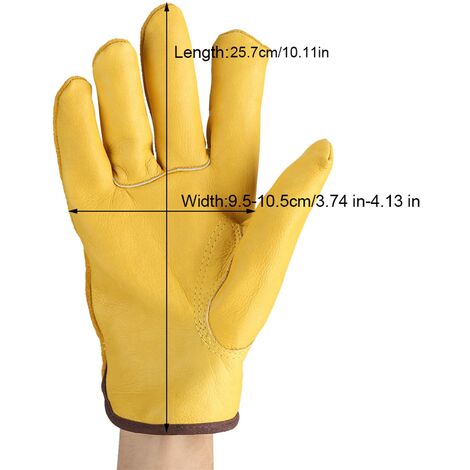 Gants de travail en cuir Flex Grip Dur Gant de jardinage en peau de vache  pour la coupe / construction / conduite / jardin pour hommes et femmes 1  paire