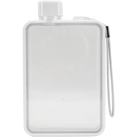 Bouteille d'eau plate en plastique anti-fuite carrée transparente Portable A5  bouteille d'eau en