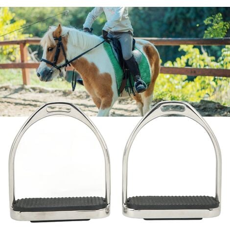 1 paire d'étriers d'équitation en acier inoxydable pédale de cheval  antidérapante accessoires de selles