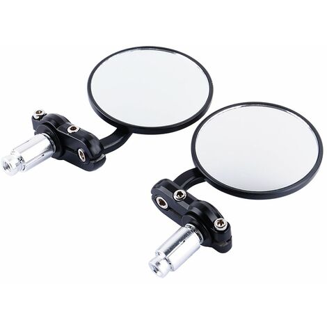 Miroir de moto, 2 pièces miroir latéral rond de moto rotatif,  7/8rétroviseurs latéraux universels