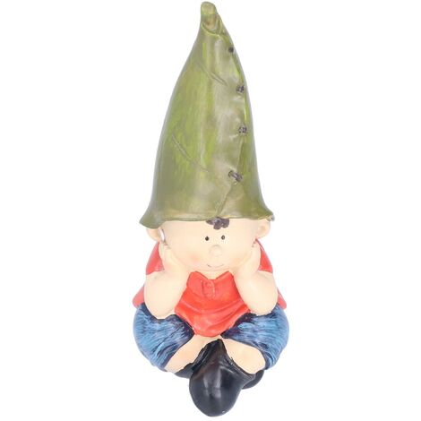 Figurine nain de jardin Nain au chapeau rouge 20 cm - déco champignon avec  oiseaux 16