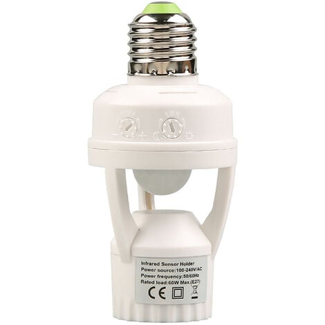 Porte-ampoule E27 avec détecteur et capteur crépusculaire