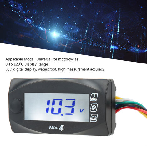 Instruments de thermomètre de moto universel affichage numérique capteur de  température avec sonde en métal température de l'eau plus adaptateur de