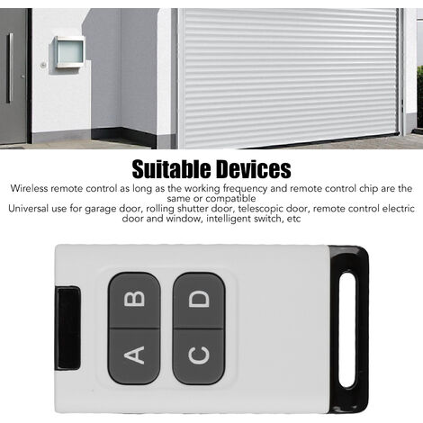 Télécommande Universelle pour Garage et Portail Automatique avec 4 Touches,  fréquence Fixe 433,92 MHz, Piles incluses : : Bricolage