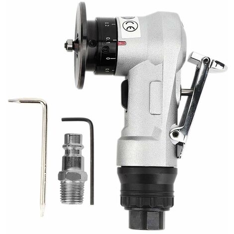 Mini meuleuse à angle pneumatique, meuleuse pneumatique à angle de 45 degrés, vitesse à vide 30000 tr/min Profondeur réglable 0,1 mm -0,9 mm Trou de chanfreinage min 7 mm pour le trou de bord de coupe