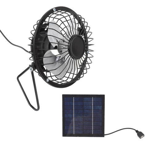 Kit de ventilateur solaire, ventilateur de bureau portable alimenté par USB  et mini panneau solaire de 5 W, ensemble de ventilateur de refroidissement