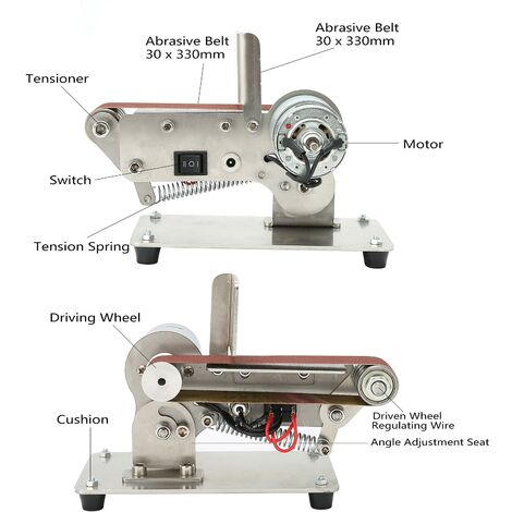 Fdit Machine à polir de bricolage Mini ponceuse à bande électrique  bricolage polissage ponceuse affûteuse meuleuse AC110‑240V