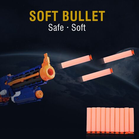 100pcs Jouet Pistolet Recharge Souple Balles Fléchettes Accessoire  Réutilisable en Mousse EVA (Rose)