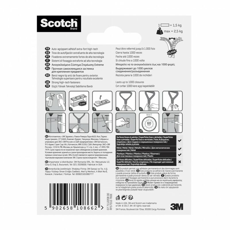 4 strisce a strappo SCOTCH nere L.7,6 x l.25 mm SCOTCH