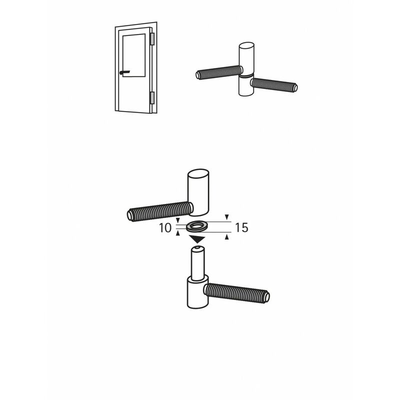 Set di 20 anelli distanziatori in acciaio per mobili HETTICH, L.1 x Diam.15  mm HETTICH