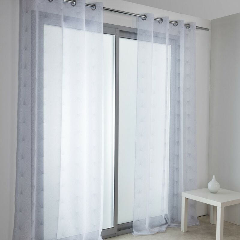 Tenda arredo Georgette grigio L 140 x H 280 cm