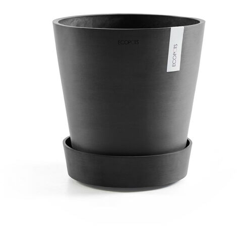 Vaso per piante e fiori Amsterdam ECOPOTS in polipropilene nero H 70 cm Ø  32 cm