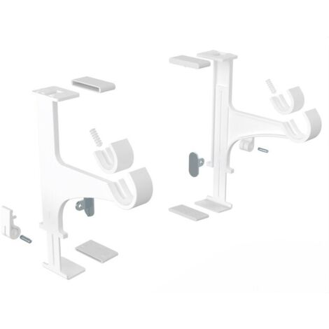 Set Di 8 Staffe Da Soffitto Per Aste Per Tende, Fissaggio Adesivo Senza Chiodi Ganci Regolabili 3 Cm Facili Da Installare A Parete O A Soffitto 95764251