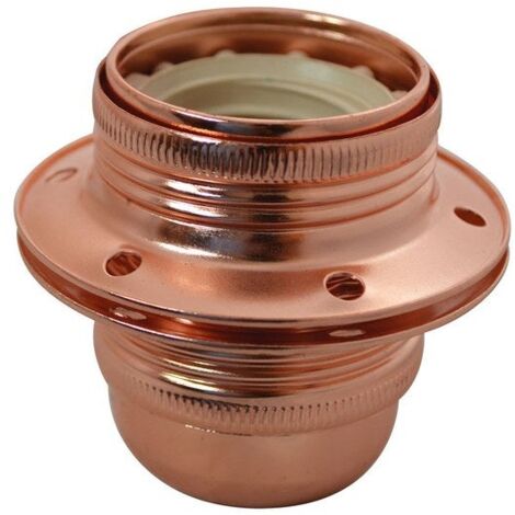 Attacco E27 Portaombrelli Con 2 Anelli - Connettore Cromato Per Luci Da Esterno