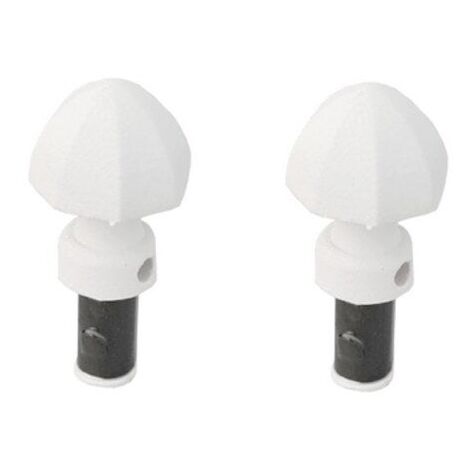 AHANDMAKER 4 Pezzi Tappi Terminali per Aste per Tende da Finestra, Ferro, Bianco, 22,5 mm di Diametro, 20,5 mm di Lunghezza, Adatti per Aste Fino a 19 mm di Diametro