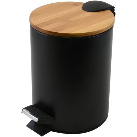 Pattumiera da bagno SPIRELLA Adonis da 3 litri, legno nero Sans marque