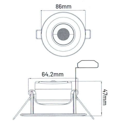 B.K.Licht Faretti LED da incasso ultrapiatti IP44, LED integrati 4,9W, diametro foro 68mm, 6