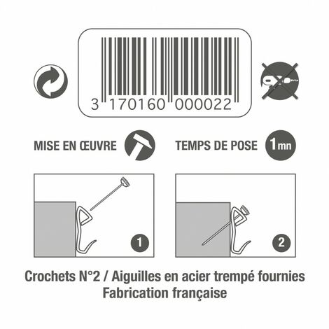 Set di 5 ganci e ferri pesanti per schemi LE CROCHET FRANCAIS L.34 x l.23  mm