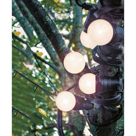 Ghirlanda Luminosa Solare Con 10 Lampadine Sostituibili IP65 10 Metri Nero Zion 86735024