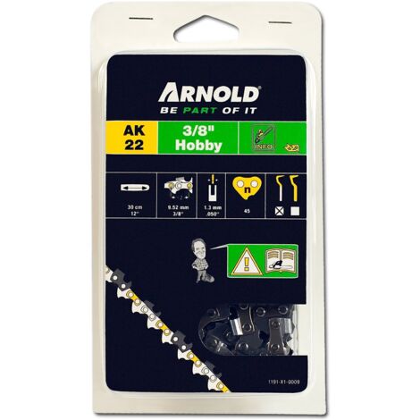 Catena per motosega 3/8", 1,3 mm - 45 maglie di trasmissione - tronchesi semicircolari Arnold (1/3)