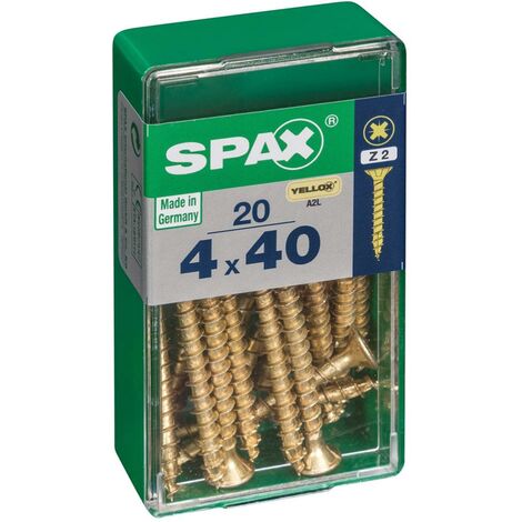 Scatola da 20 unità di viti per legno a testa piatta in Yellox 4.0x40mm Spax (1/5)
