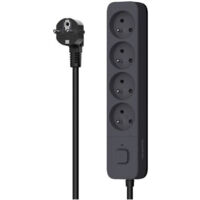 Ciabatta 4P cavo 3G1 - 5mm2 - 1,5 metri Nero e Grigio Quarx