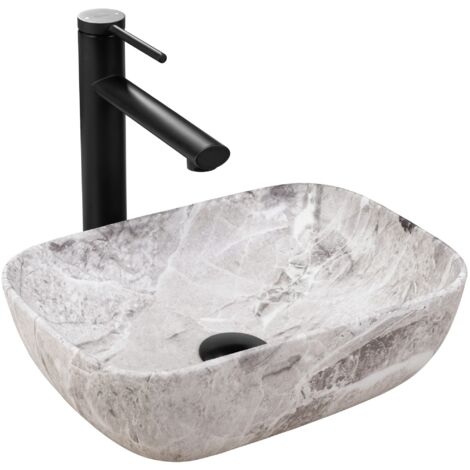 BELINDA MINI STONE MATT WASCHBECKEN - AUFSATZPLATTE SKU REA-U3321