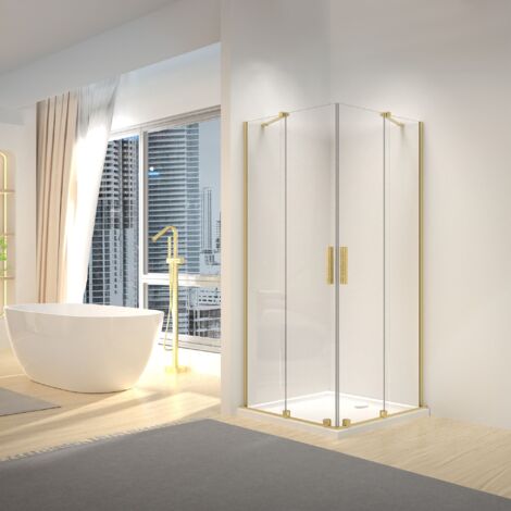 DUSCHKABINE REA MONTANA DOUBLE GOLD BRUSH 90X90