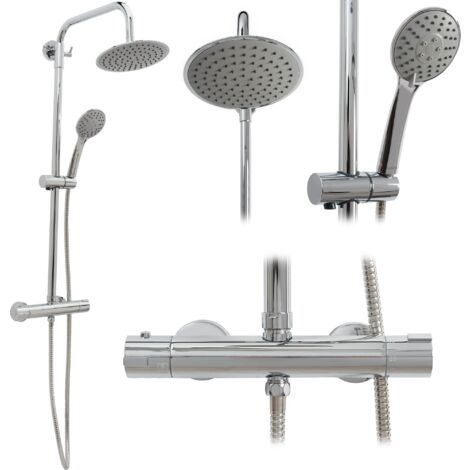 MIOMARE Duschgarnitur In Grau/Grün – Mit 5 Brausefunktionen, Höhenverstellbarem Halter & Wasserspareinsatz